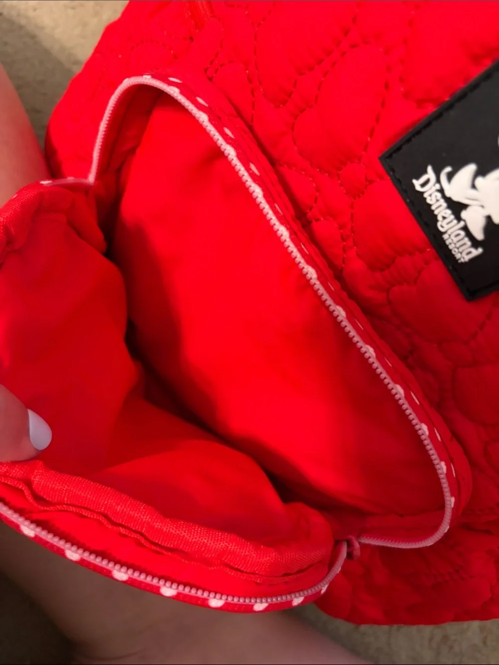 Disneyland Red Minnie Mouse Quilted Backpack